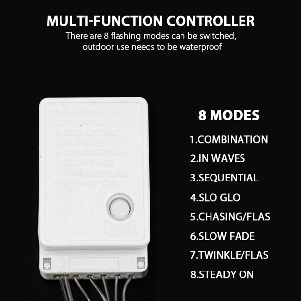 Christmas Lights Outdoor Decorations 100 LED 33Ft 8 Modes