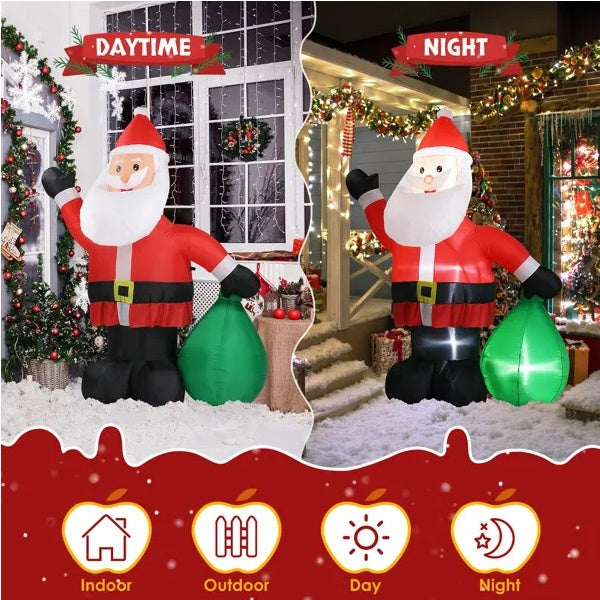 6 FT Lighted Christmas Inflatable Decoration, Inflatable Santa Claus