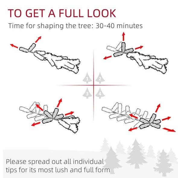 HOMCOM 8' Artificial Pencil Christmas Tree, Slim Xmas Tree With 618